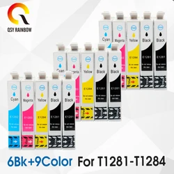 Cartucho de tinta QSYRAINBOW T1281 T1284 T1285 para Epson Stylus S22 SX125 SX130 SX235W SX420W SX425W SX435 BX305F Cartuchos de impressora