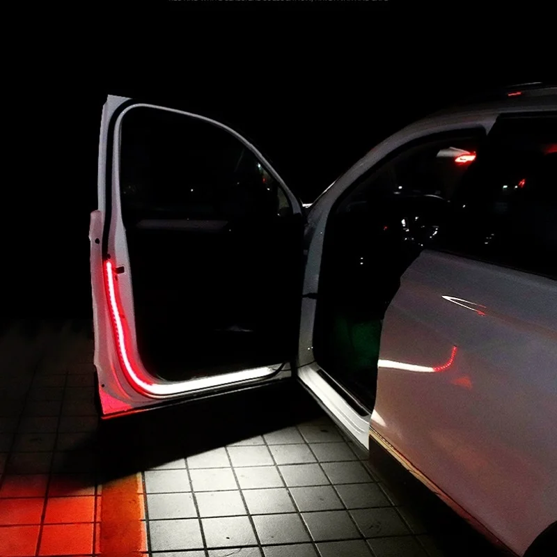 Car Door Opening Warning LED Lights Welcome Decor Lamp Strips Anti Rear-end Collision 12V Safety Universal auto accessories CF