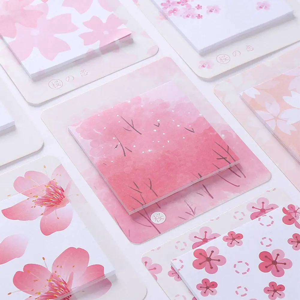 1PCS Stationery Stickers Romantic Cherry Pattern Printing Sticky Note Kawaii Cherry blossoms Stickers For Diary Scrapbooking