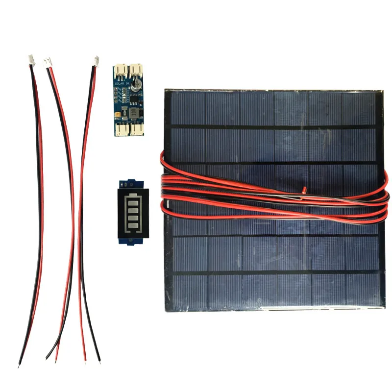 6V 4.5W 6W 10W 9V 4.2W 10W Solar panel/DIY Solar system with Solar min battery charger with battery display DIY KIT PH 2.0 Cable