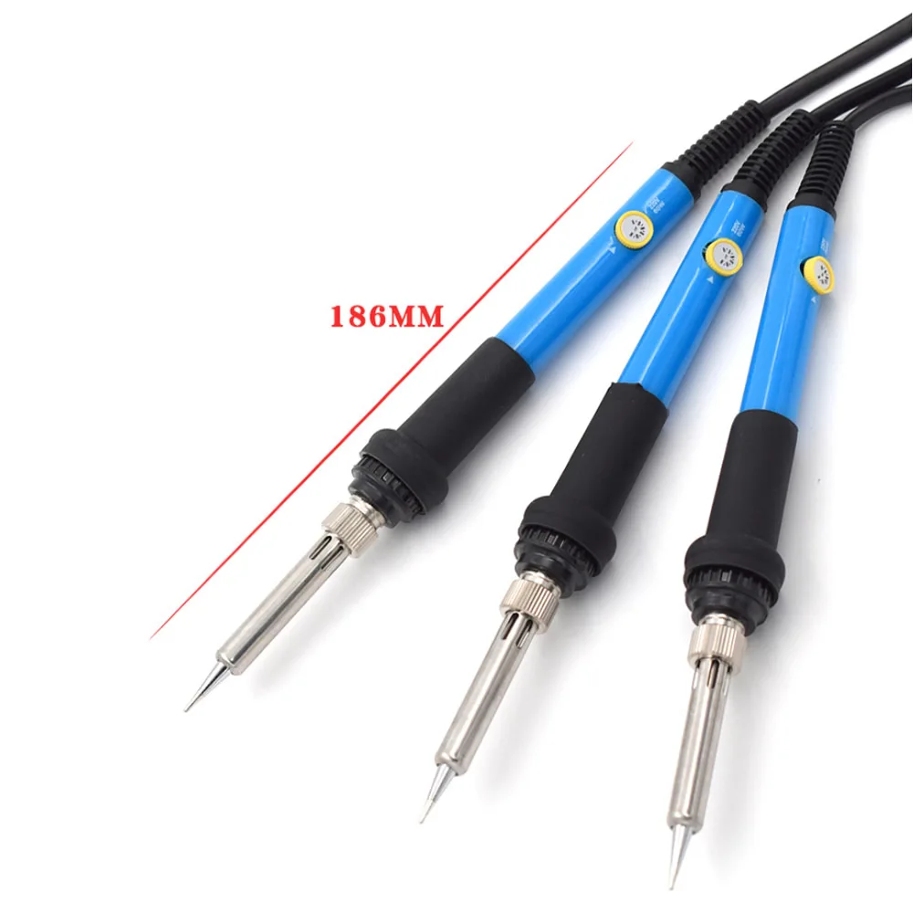 EU UK US Electric Soldering Iron Kits 110V 220V 60W Temperature Adjustable Iron Repair Tools With 5 Iron Tips Solder Wire Stand