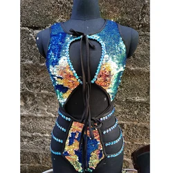 New Fashion Sequins Bikini Swimsuit Sets Sexy Embroidery Costume Fashion Rave 20 EDC Dress Costumes Custom Beach Color Dress