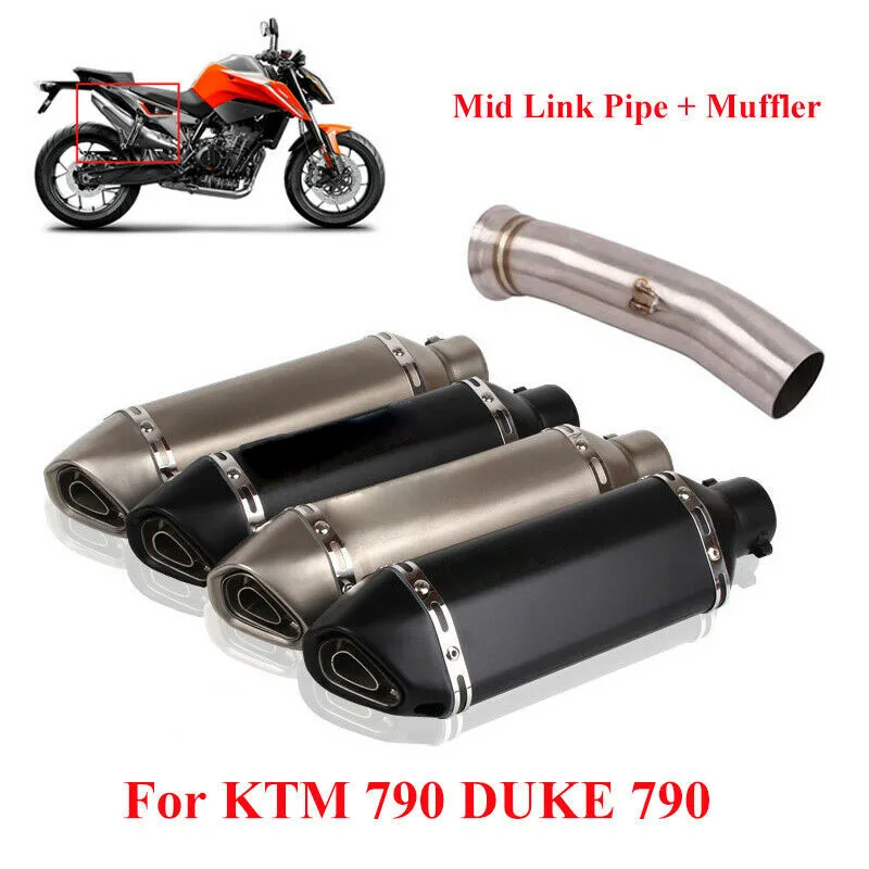 

For KTM 790 DUKE 790 Motorcycle Exhaust Tailpipe Middle Mid Link Pipe Muffler Connect Tube Stainless Steel Slip On