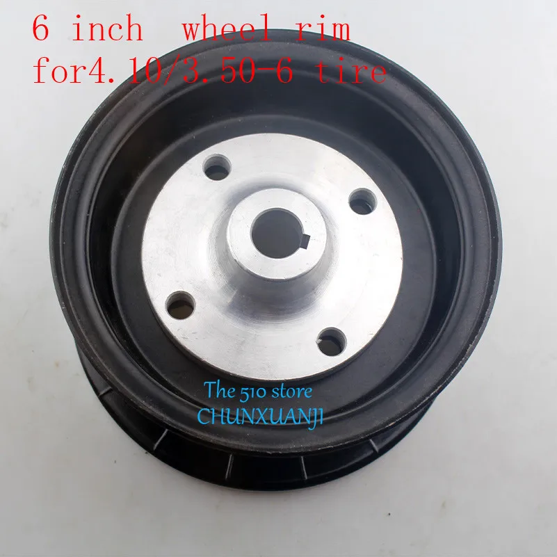 2PCS 6-inch keyway Aluminum alloy wheel hub fits for 4.10/3.50-6 tyres inner tube 6 '' ATV kart car Scooter Snow sweeper rims