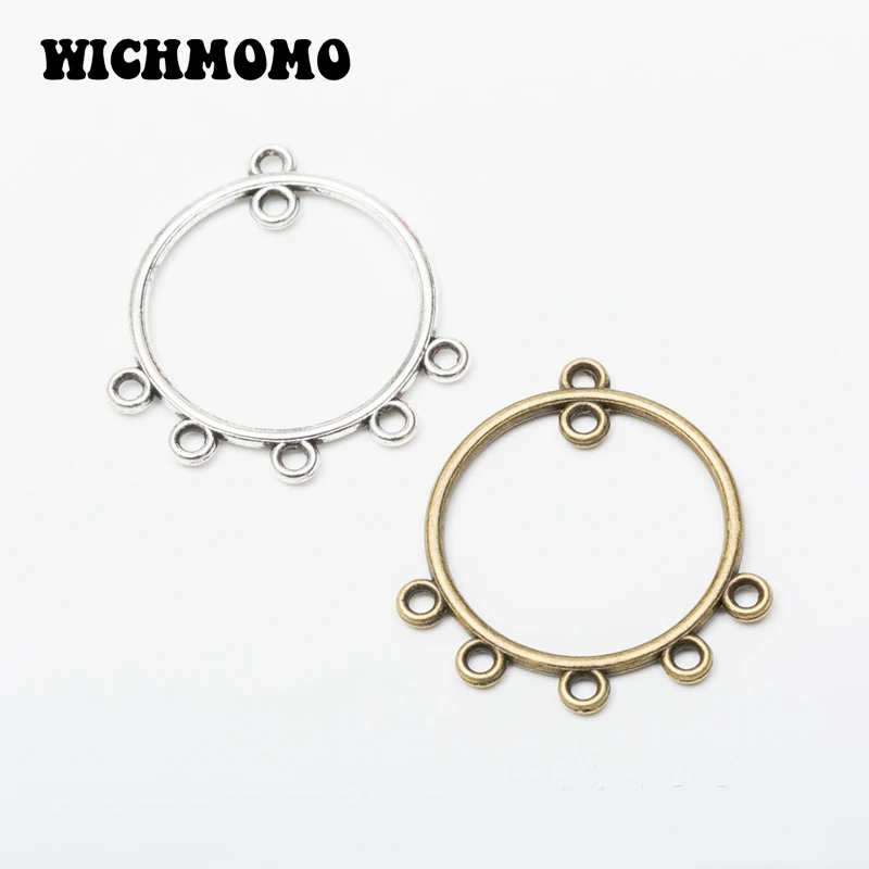 2021 New 10pieces/bag 30*29mm Zinc Alloy Rounds Connector Charms Linker DIY Components for Earrings Necklace Jewelry Making