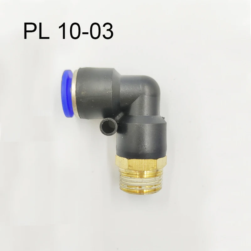 

PL Elbow 50pcs Lot 10-03 10mm Air Connector Pneumatic Fitting Quick Fittings Male Thread Push In