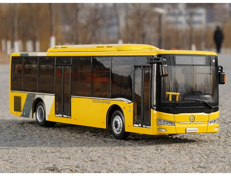 Authorized Authentic 1:42 diecast Gold-dragon stream public bus model, urban bus models for collection