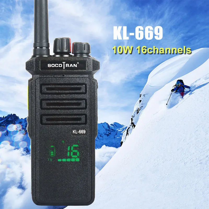 High Power 10W  Walkie Talkie LED Hidden Display Screen ham radio Portable UHF 400-480 MHz Long Range Two Way Radio KL-669