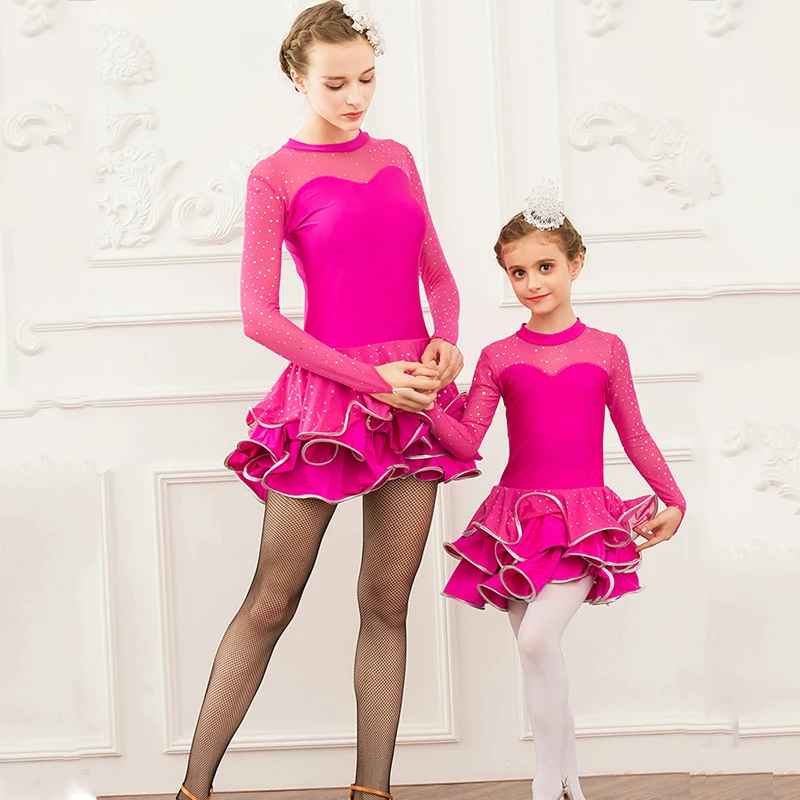 

Girls Latin dresses for dancing ballroom dance dress rumba samba Lace skirt children samba cha cha tango skirt standard salsa