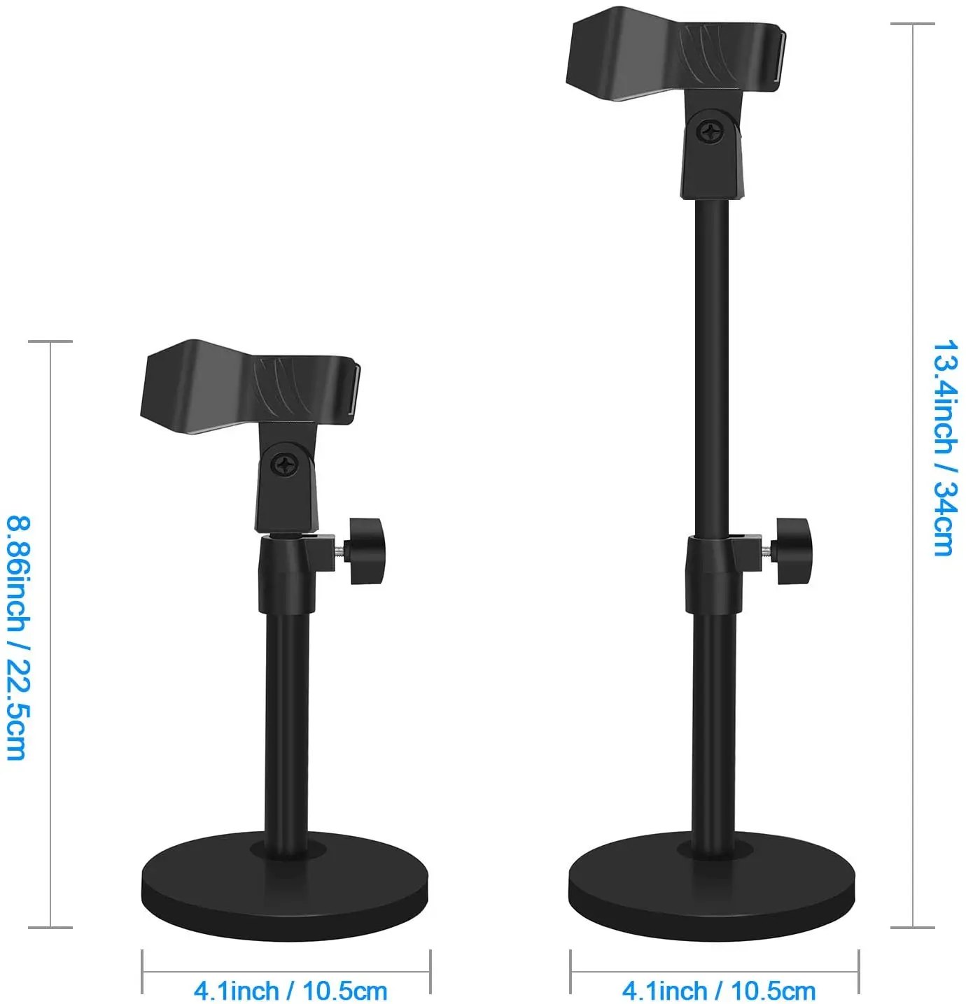 Desktop Microphone Stand:Short Mic Stand,Upgraded Adjustable Desktop Microphone Stand with Mic Clip,Tabletop Mic Stand for Meeti