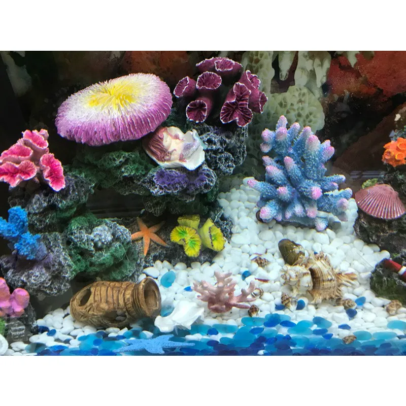 Nice Resin Artificial Coral Aquarium Decoration Rock Fish Tank Coral Reef Ornament Stone Coral Aquarium Accessories 12 Styles