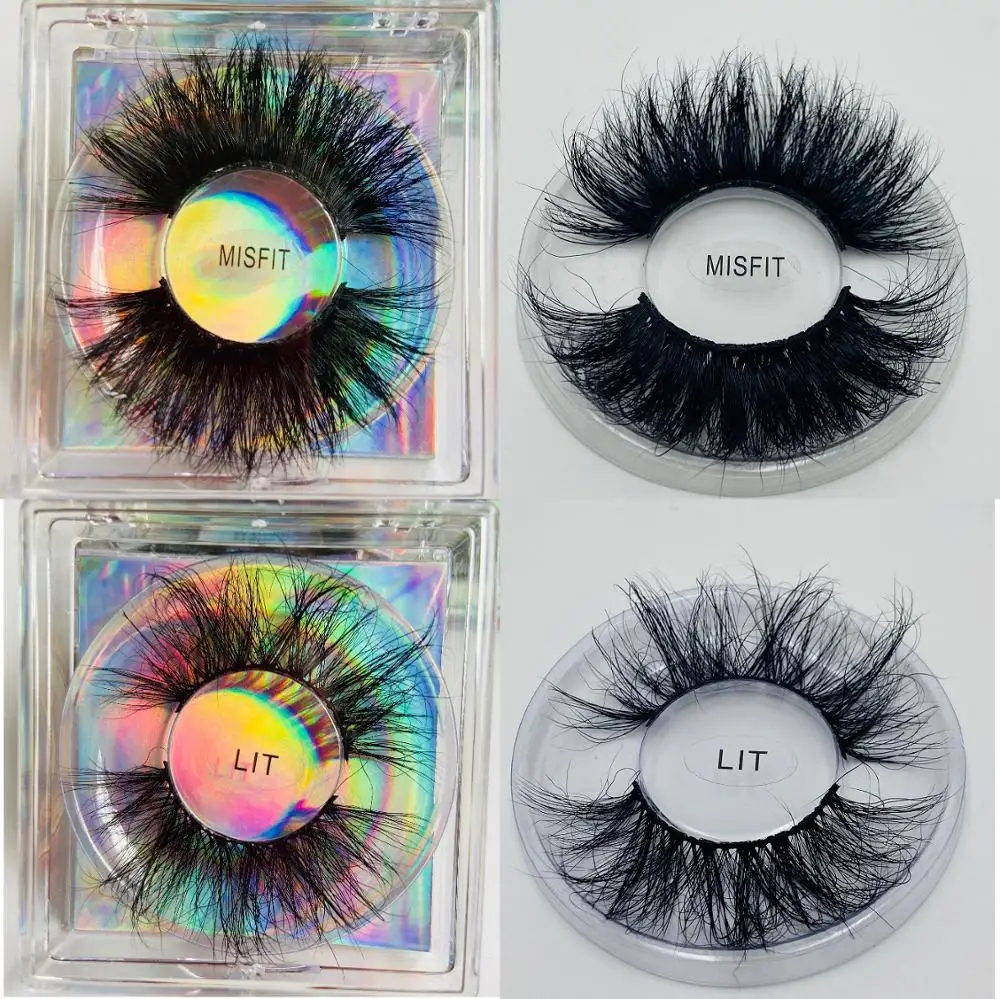 Thick 25mm Mink Fake Lashes Fluffy Long Handmade Mink Fur Hair False Eyelashes Eye Makeup 120 Pairs/lot DHL Free