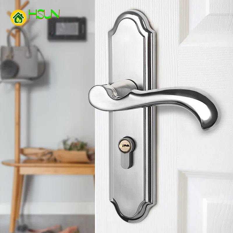 

Adjustable hole distance Stainless Steel Hold Hand Lock Indoor Lock Solid Wood Lock Door Lock Suitable for old and new doors