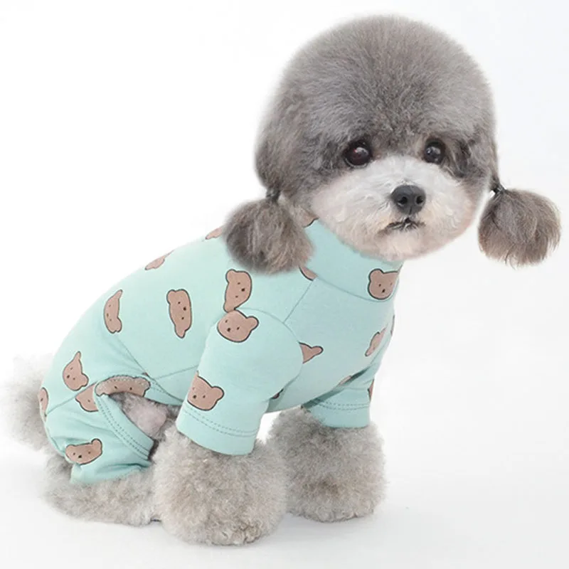 Bear Pattern 4 Legs Pajamas for Small Dogs Pet Clothes Jumpsuit Hoodies Sweatshirt Puppy Pyjamas Overalls Chiwawa Dog Onesie XXL