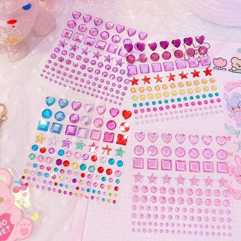 NEW 3D Children Gem Stickers Shiny Diamond Sticker Acrylic Crystal sticker DIY Three-dimensional decoration Rhinestone for kids