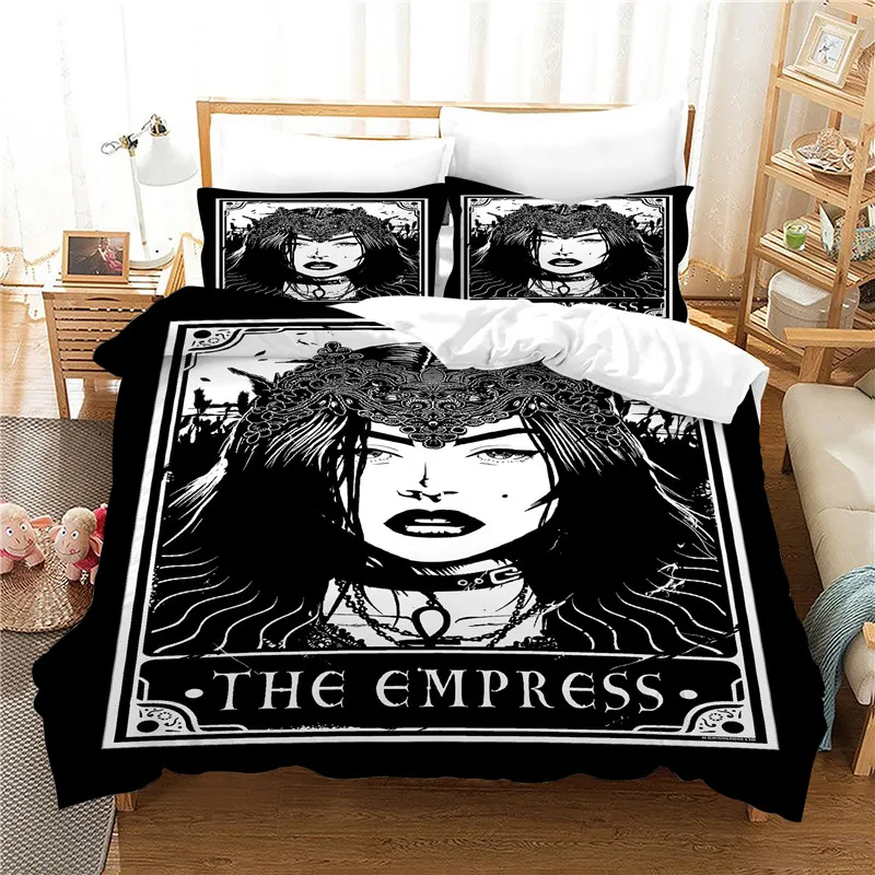 

Tarot printed bedding set queen size luxury duvet cover set king comforter set bed linen with pillowcase bedclothes home textile