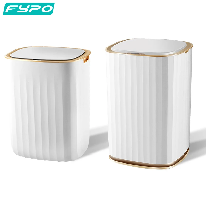 

Fypo 12L/15L Smart Sensor Garbage Can With Lid,IPX5 Bathroom Waterproof Smart Trash Can Automatic Induction Kitchen Garbage Bin