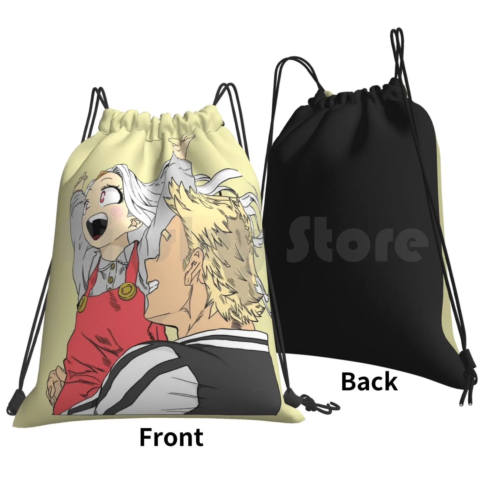 Eri And Mirio Backpack Drawstring Bag Riding Climbing Gym Bag Eri Mirio Deku Bakugo Boku No Hero Academia Anime