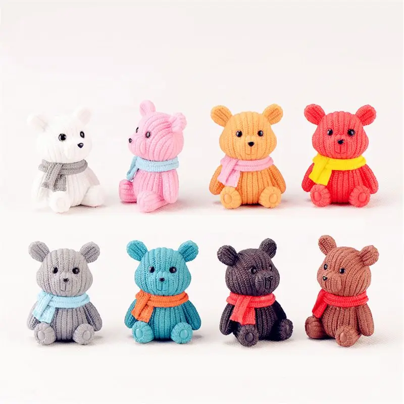 1PC Popular Party Home Decoration Accessories Cute Plastic Tedy Bear Miniature P31B