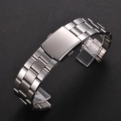 Stainless Steel Links Watch Bands Strap 12mm 14mm 16mm 18mm 20mm 22mm Wristwatch Clasp Bracelet Replacement Light Weight Band