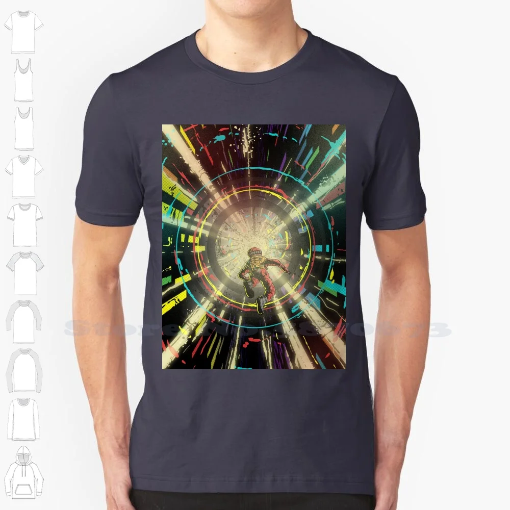 It Goes On Forever... 100% Cotton T-Shirt Astronaut Scifi Science Warp Portal Monolith Transcendence Cosmos