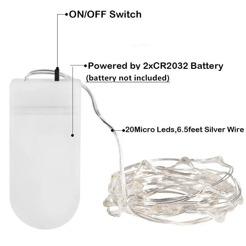 LED Light String Wedding Christmas Party Waterproof Copper Wire Outdoor Lamp String Bedroom Decoration Lights Battery Powered