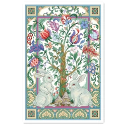 The magic forest cross stitch kit animal bunny 18ct 14ct 11ct ricamo in tessuto bianco ricamo fatto a mano fai da te