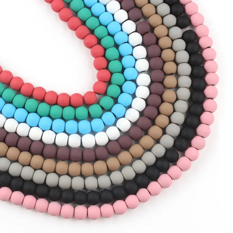 Natural Hematite Stone Beads Rubber Colorfur Round Loose Bead For Jewelry Making 4 6 8mm DIY Charm Bracelets Accessories 15