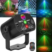 60 Patterns Mini RGB LED Stage Light Remote Control DJ Laser Projector Strobe Lamp USB Rechargeable Christmas Party Home Lights