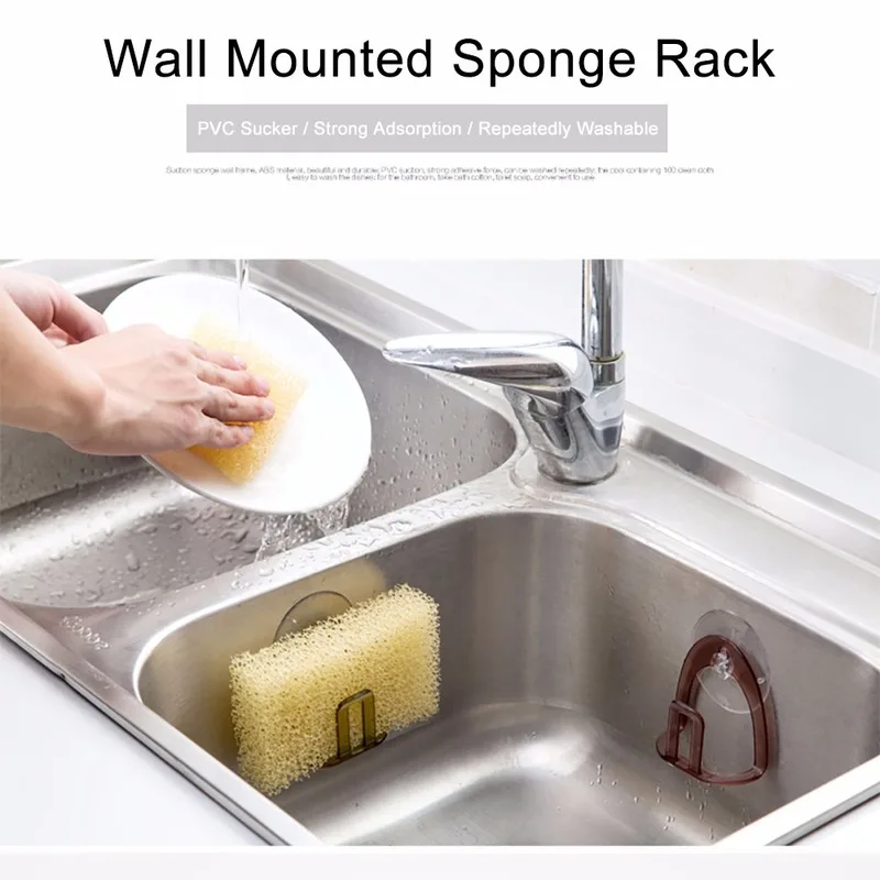 Kitchen Suction Cup Sink Drain Rack Sponge Storage Holder Kitchen Sink Soap Rack Drainer Rack Bathroom Accessories Organizer