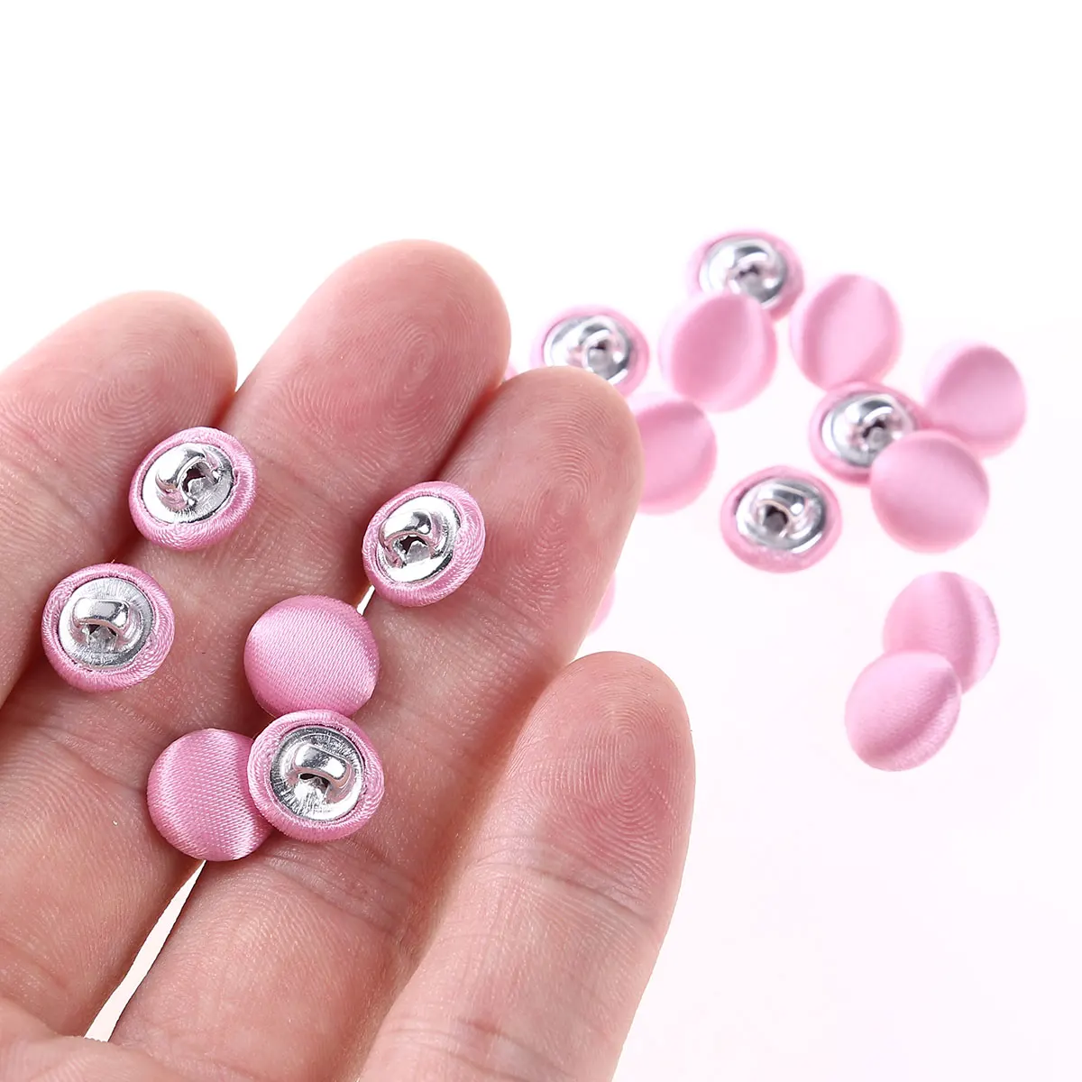 20Pc Round Mini Satin Covered Metal Buttons Wedding Dress Suit Decorative Buttonhole Botones DIY Sewing Shank Button for Clothes