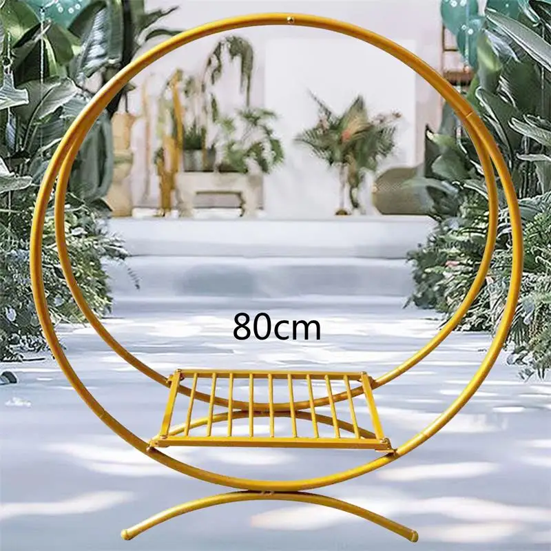Gold/ Silver Double Circle Wedding Arch Rack Cake Display Stand Balloons Flower Holder Background Silver/Gold