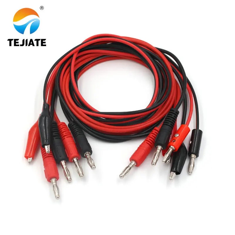 

1PCS Double Header Alligator Clip Banana Plug To Alligator Clip With Wire Power Test Wireway Connecting Line Red/Black