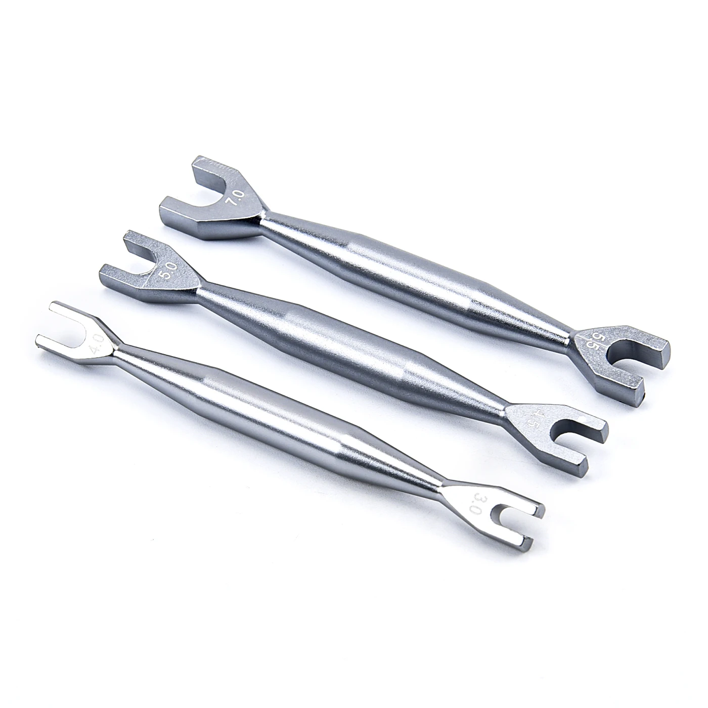 Blue / Titanium 4mm Aluminium Turnbuckle Turner Wrench 4.1mm Header Gap 3.0-4.0 /  4.5-5.0 / 5.5-7.0 for RC Car