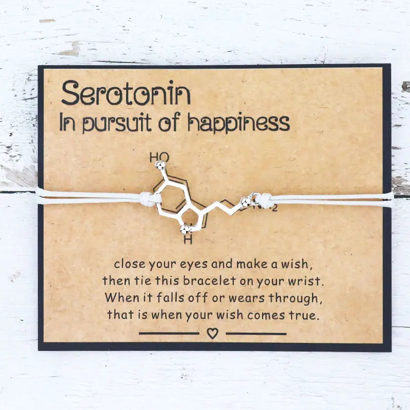 Serotonin Wünschen Armband 5-HT Hormon Moleküle DNA Armband Geistige Gesundheit Armband Krankenschwester Schmuck für Frauen Männer Freundschaft Geschenk