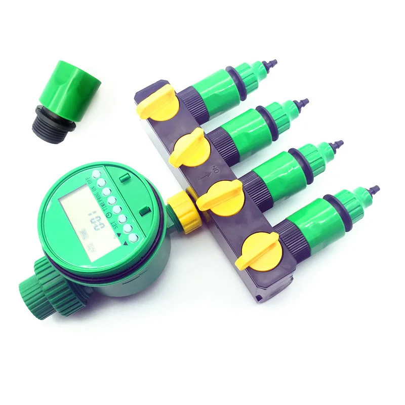 Lcd Garden Irrigation Drops Timer Pijp Splitter 4 Manner Tap Connectors Quick Connector Automatic Irrigation Control Package