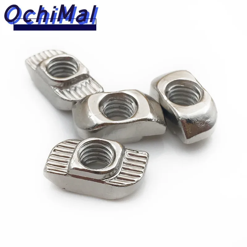 T-Nut M3 M4 M5 M6 M8 hammer Head Sliding Nut Connector Nickel Plated For 20/30/40/45 Series 5-100pcs For 2020 Aluminum Extrusion