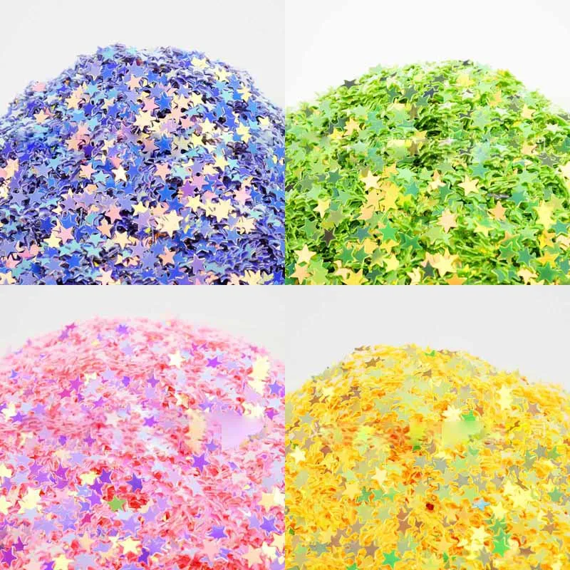 4mm five-pointed star nail polish sequin crystal mud DIY handmade material glitter eye makeup patch glitter wedding party throw