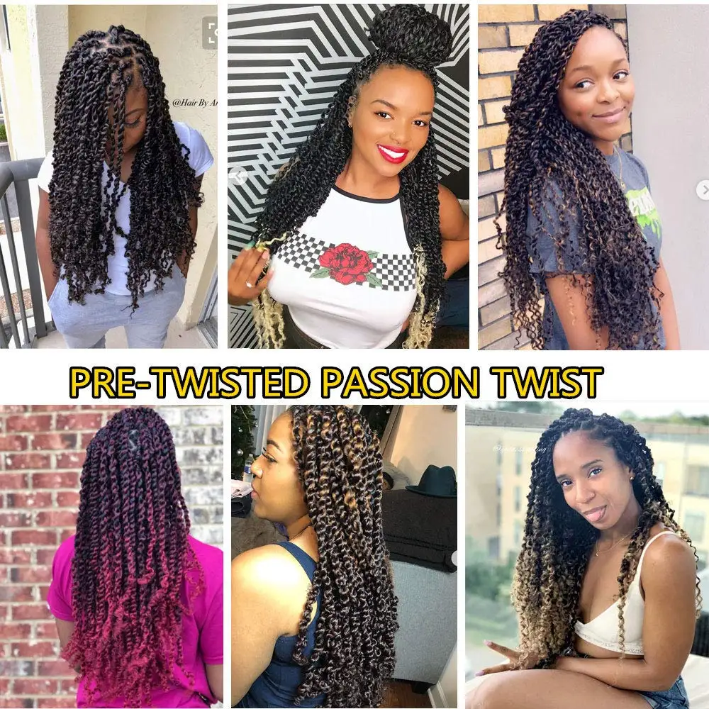 Uncinetto passione twist capelli preattorcigliati 18 pollici 20 radici/pacco passioni di scena estensioni dei capelli all'uncinetto