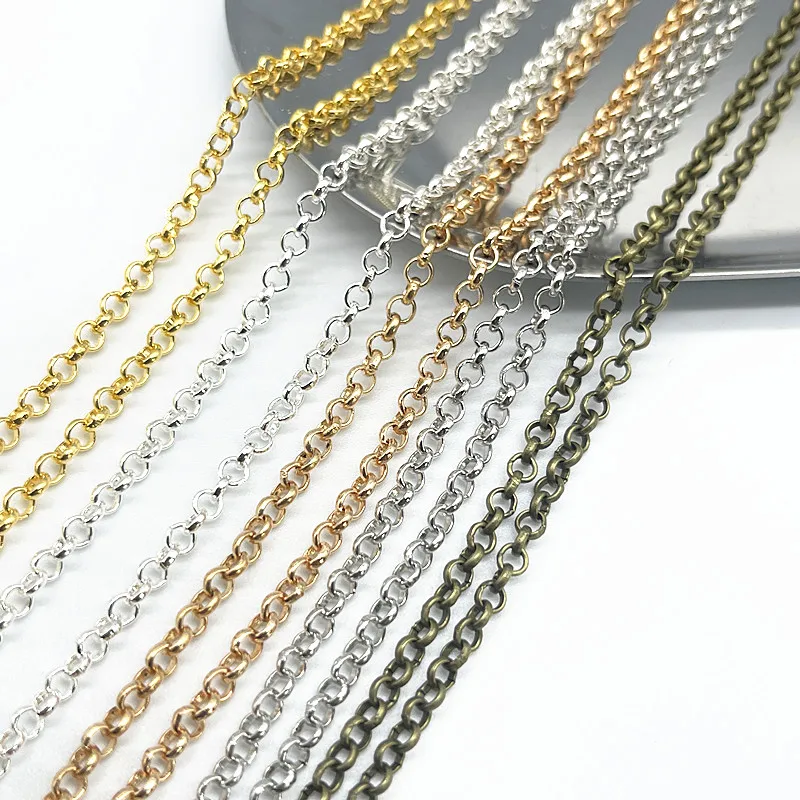 2yards Golded/silvered/Bronze Plated Necklace Chain for Jewelry Making Findings DIY Necklace Chains Materials Handmade