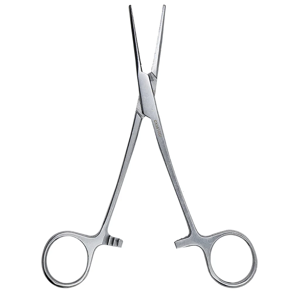 14/16/18cm Veterinary Animals Hemostatic Forceps Pet Hair Clamp Fishing Locking Pliers Epilation Tools Curved Straight Tip