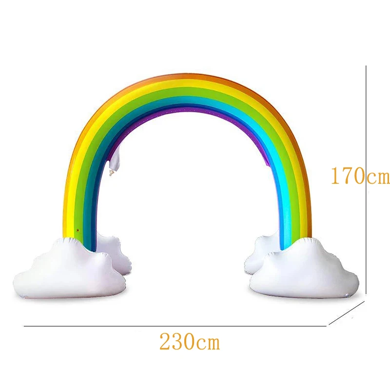 Huge Children Innovative Inflatable Rainbow Portable Sprinkler Kids Water Sprinkler Pool Accessory Rainbow Outdoor Play Fun Toys