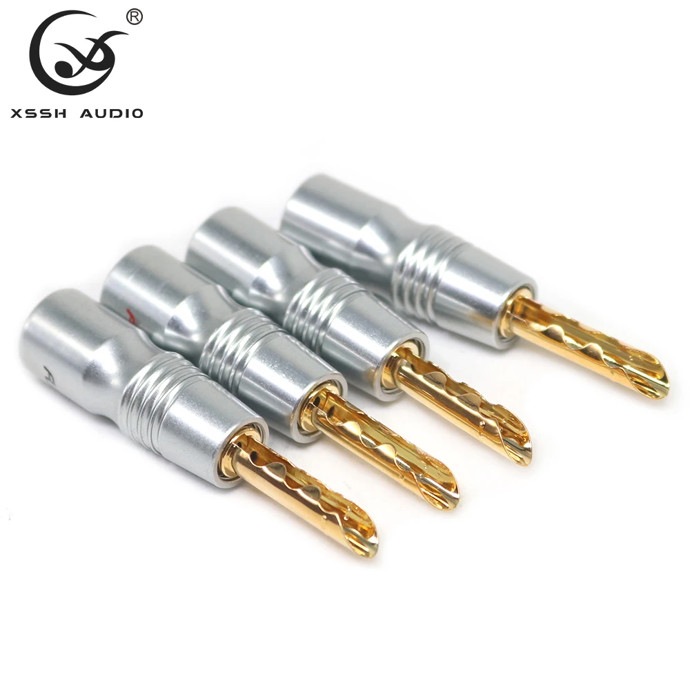 8 Chiếc Chuối Cắm YIVO XSSH OEM ODM Tự Làm Bằng Đồng Mạ Vàng Phosphor Bronze 24K Video Âm Thanh Loại Bắt Vít loa Phích Cắm Kết Nối Jack Cắm