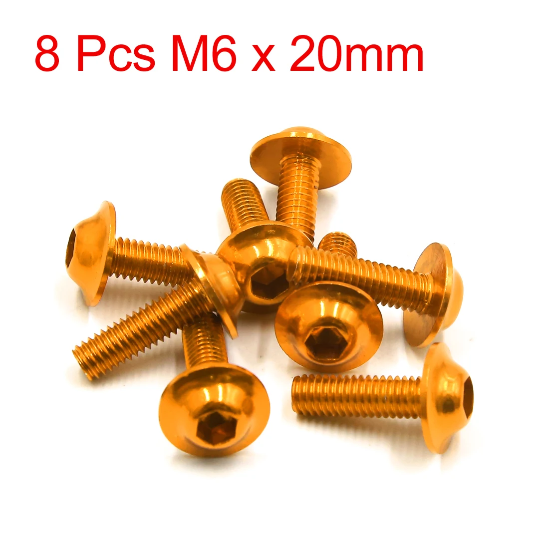 Uxcell  M6 x 20mm Red Hexagon License Plates Fairing Bolts Screws for Motorcycle Scooter License Plate Frame Bolt Screws