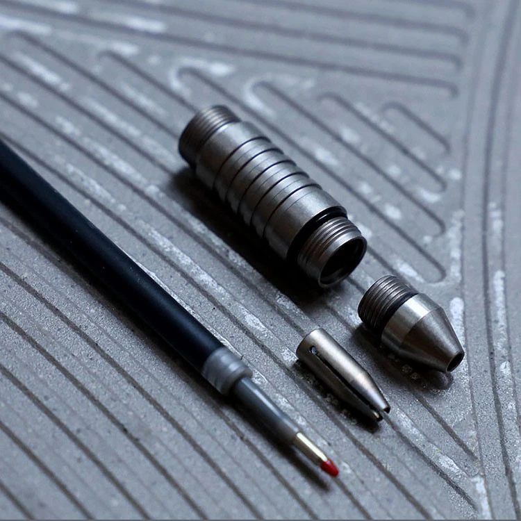 Titanium Alloy Fountain Pen Gel Pen 2 in 1 Interchangeable Multifunctional Tactical Pen Self-defense