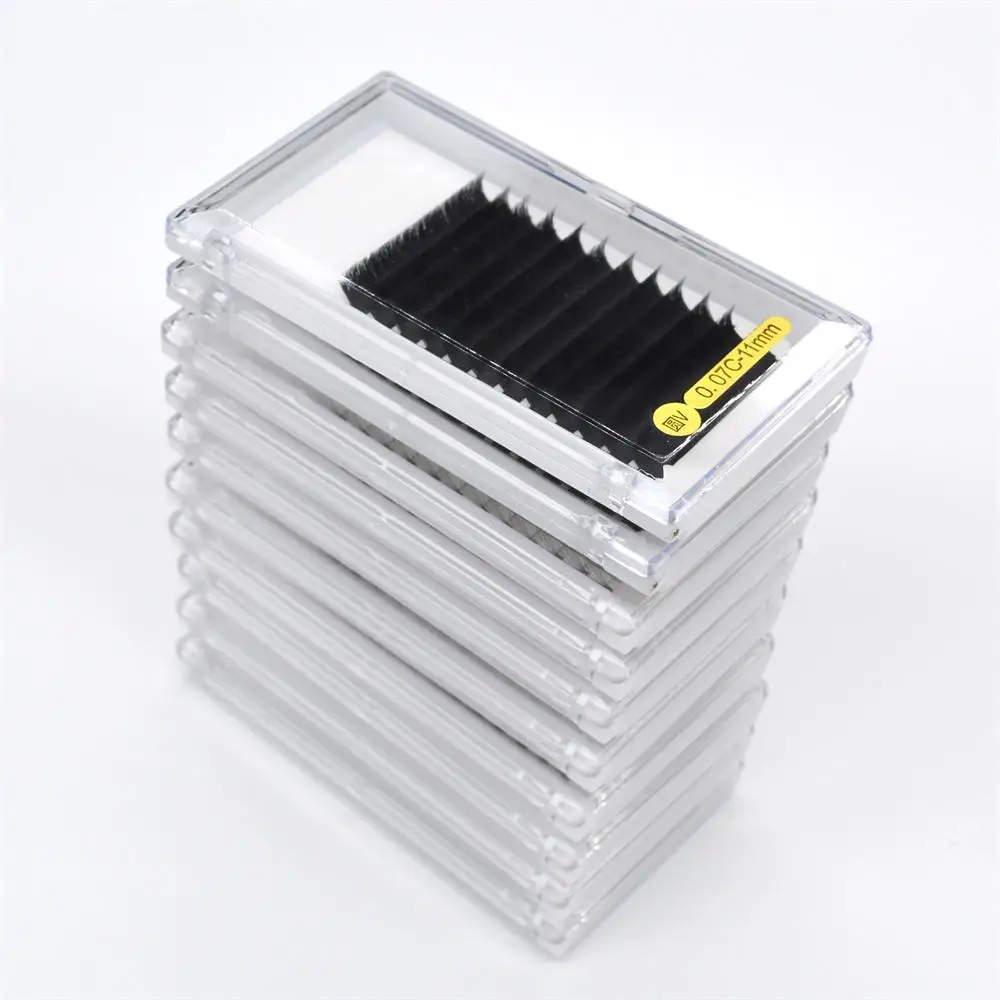 

5 10 cases/ lot V Shape Auto-fan Eyelash Extension 0.07mm Thickness Lashes Soft Mink Eyelashes Fans Volume Lashes Natural Makeup