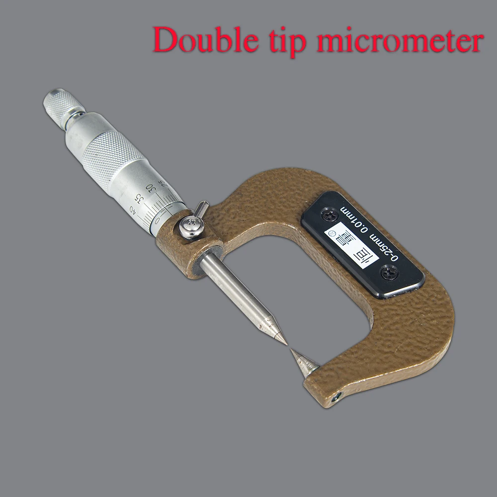 

Outer Diameter Double Tip Micrometer Tip Gauges Measure Drill Necks, Grooves, Keyways Carbide Measuring Surface Resolution 0.01