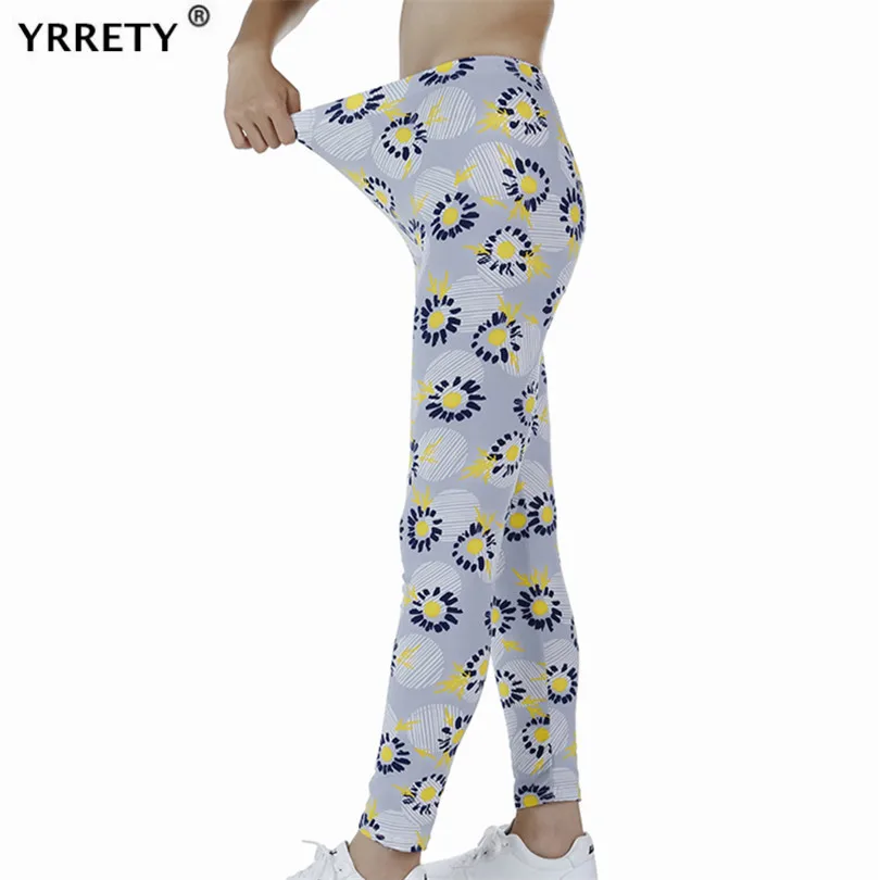 YRRETY Grey Sweatpants Women Leggings Sexy Sport High Waist Push Up Exercise Gym Slim Fitness Mujer Ankle-Length Floral Clothing