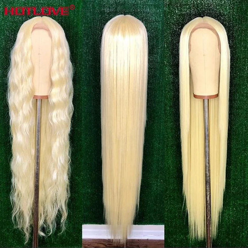 613 Blonde Lace Front Human Hair Wigs Brazilian Straight 13x4 HD Transparent Lace Frontal Wig Pre Plucked 150% Remy Hair Wigs