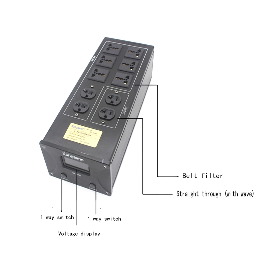 Hifi Audio 10ways Schuko/US/AU Outlets Noise Filter AC Power Conditioner Audiophile Power Filter Power Purifier